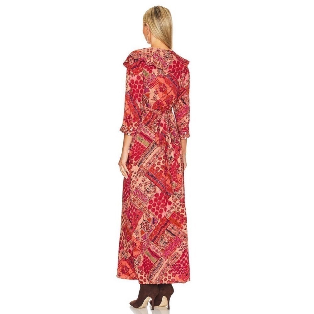 Free People Floral Maxi Dress Women’s XS Red Paisley Patchwork - Picture 4 of 5